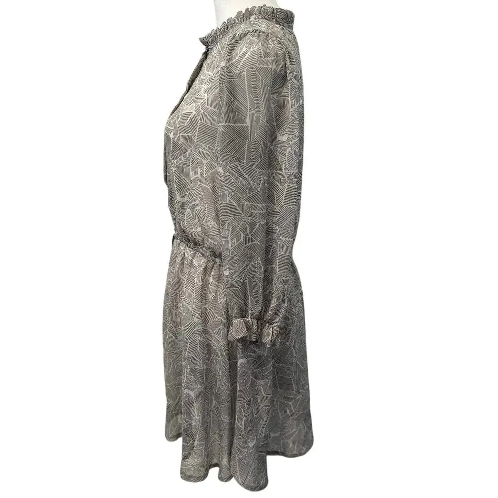 Anine Bing Gray Printed Shirt Dress - Picture 4 of 10